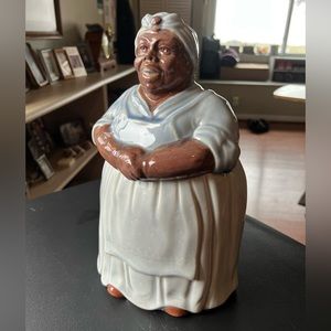 Mosaic Tile Company Vintage Blue Dress Cookie Jar